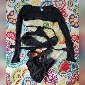 PosterGrl Pay the Price Lingerie 3 Piece Set Size Small